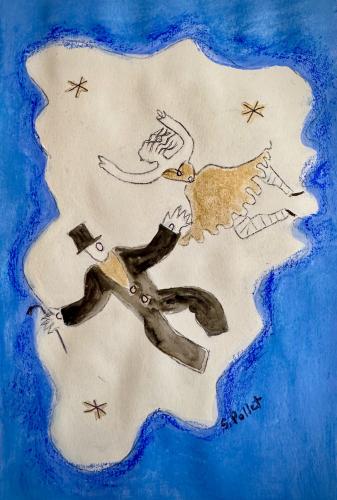 Ode to Vintage Art5.5”X 8.5”Acrylics and Pastels on Paper