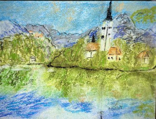 Lakeside Enchantment5.5”X 8.5”Pastels on Paper