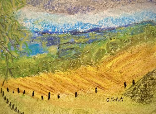 Italian Fields5.5”X 8.5”Pastels on Paper