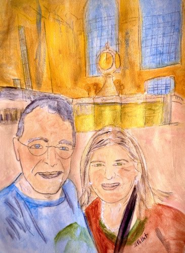 Grand Central Anniversary9” X 12”Acrylics and Pastels on Paper