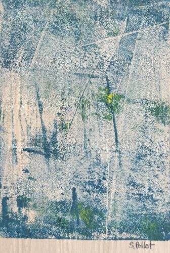 Snow Storm5.5” X 8.5”Acrylics on Paper-Gelli Printing