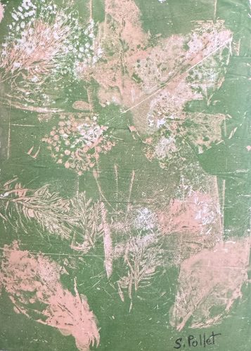 Esplanade Finds5.5” X 8.5”Acrylics on Paper-Gelli Printing