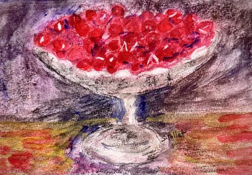 Cherries9” X 12”Acrylics and Pastels on Paper