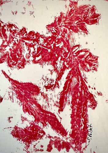 Red Abstraction I5.5” X 8.5”Acrylics on Paper