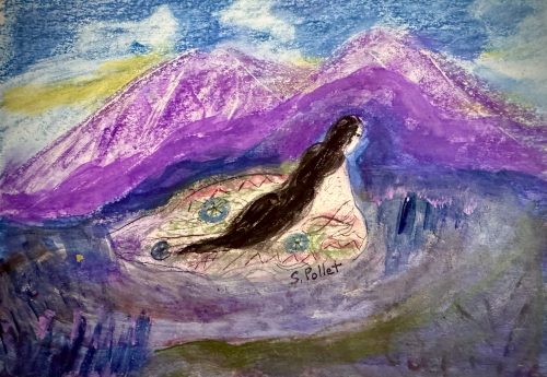 Japan in Purples5.5” X 8.5”Acrylics and Pastels on Paper