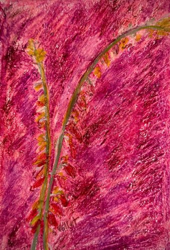 Buds5.8”x 8.3”Acrylics and Pastels on Paper