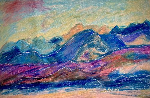 Cool Mountain Colors5.8”x 8.3”Acrylics and Pastels on Paper