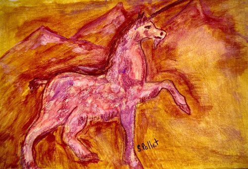 Uniquely Unicorn5.8”x 8.3”Acrylics and Pastels on Paper