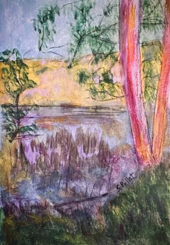 Lake View5.8”x 8.3”Acrylics and Pastels on Paper