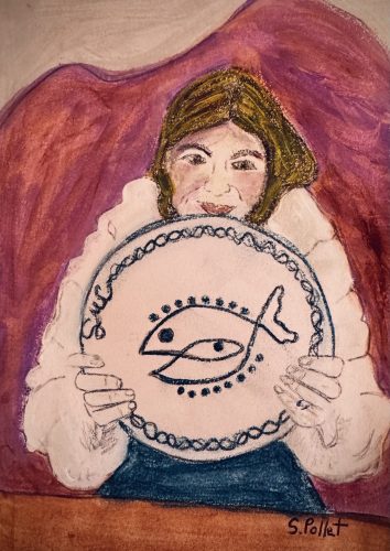 Self-Portrait5.8”x 8.3”Acrylics and Pastels on Paper