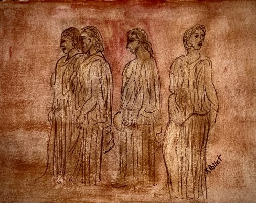 Of One Mind5.8”x 8.3”Acrylics and Pastels on Paper