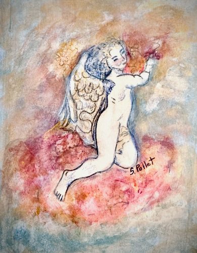 Love5.8”x 8.3”Acrylics and Pastels on Paper