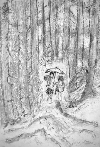 Return To Safety5.8”x 8.3”Acrylics and Pastels on Paper