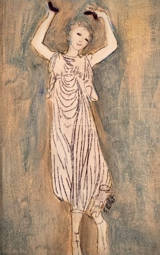 Dancing With Castanets5.8”x 8.3”Acrylics and Pastels on Paper