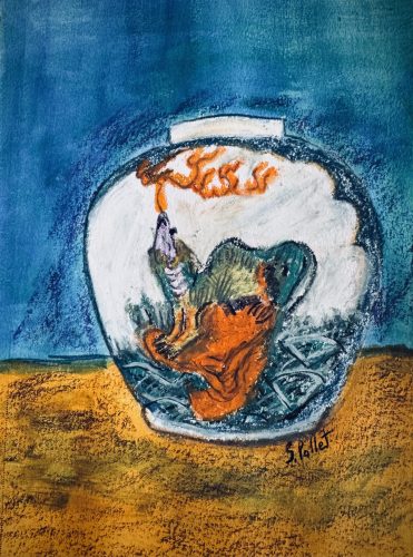 Fire Breather5.5”X 8.5”Acrylics and Pastels on Paper