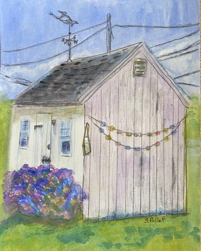Shed in Old Saybrook, Connecticut9” X 12”Acrylic, Gouache, Pastel Pencils, and Graphite