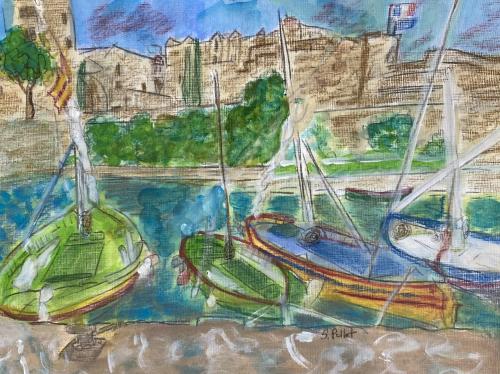 Collioure, France9” X 12”Acrylic, Gouache, Pastel Pencils, and Graphite