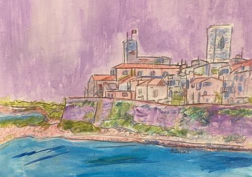 Antibes, France9” X 12”Acrylic, Gouache, Pastel Pencils, and Graphite