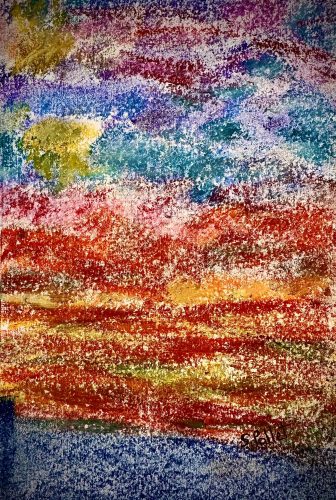 Sunset5.5”X 8.5”Pastels on Paper