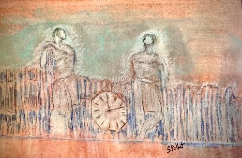 NYC Series: Time Is Running Out5.5”X 8.5”Acrylics and Pastels on Paper