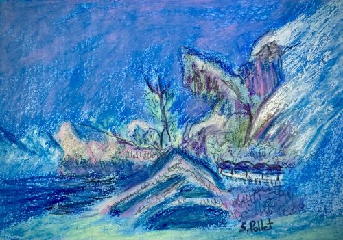Shades of Blue5.5”X 8.5”Acrylics and Pastels on Paper