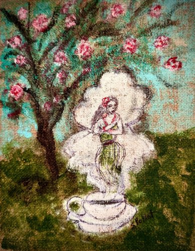 Coffee Steam5.5”X 8.5”Acrylics and Pastels on Paper