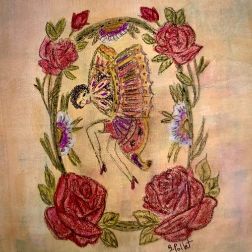 Butterflies Are Free7”X10”Acrylics and Pastels on Paper