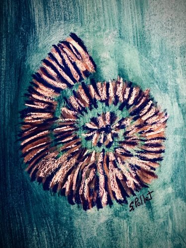 Pattern7”X10”Acrylics and Pastels on Paper