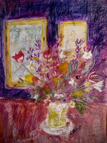 Floral Abundance7”X10”Acrylics and Pastels on Paper