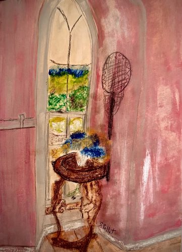 Corner Window7”X10”Acrylics and Pastels on Paper