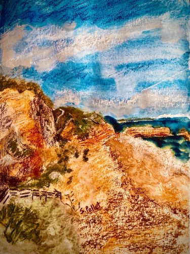 Rocky Coast7”X10”Acrylics and Pastels on Paper