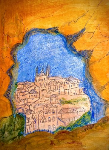 View Through Space7”X10”Acrylics and Pastels on Paper