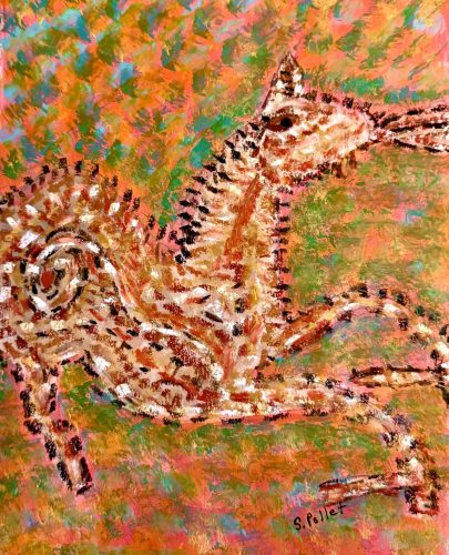 Year of the Fire Horse7”X10”Acrylics and Pastels on Paper
