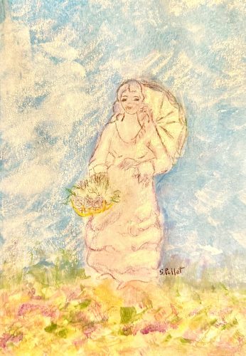 Full On Sun7”X10”Acrylics and Pastels on Paper