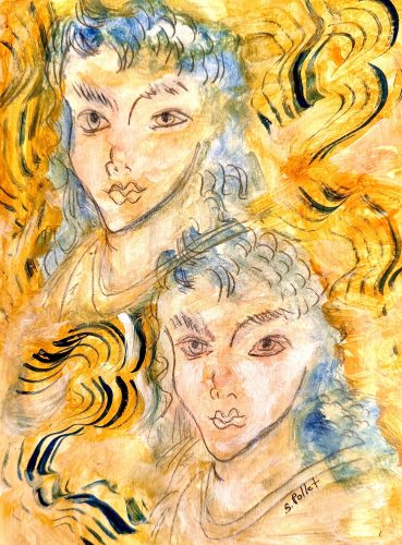 Look Alikes7”X10”Acrylics and Pastels on Paper