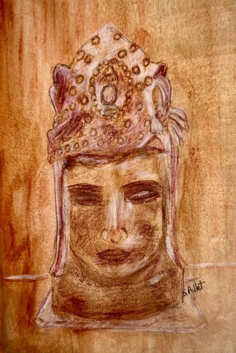 Masks7”X10”Acrylics and Pastels on Paper