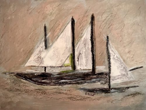 Sails of Old7”X10”Acrylics and Pastels on Paper