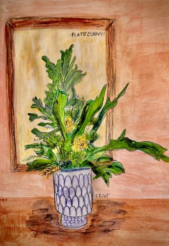 Acanthus on Acanthus7”X10”Acrylics and Pastels on Paper