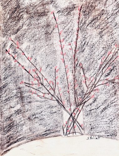 Blossoms Out Of Darkness7”X10”Acrylics and Pastels on Paper