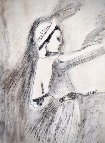 No Kings Day7”X10”Acrylics, Charcoal, and Pastels on Paper