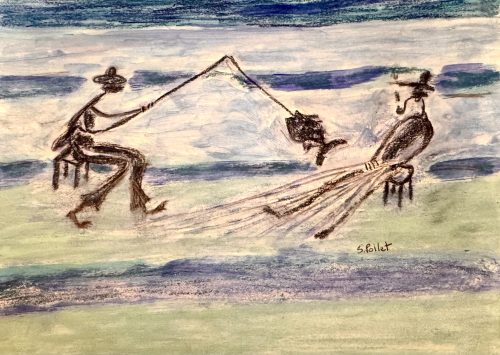 Fishing Buddies7”X10”Acrylics and Pastels on Paper
