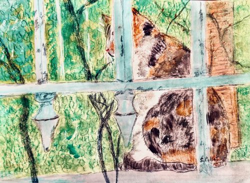 Hiding In Plain Sight7”X10”Acrylics and Pastels on Paper