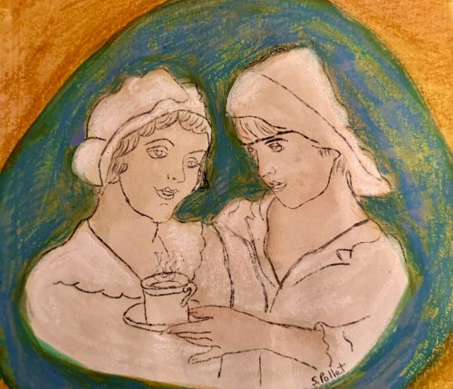 Vintage Friends 7”X10”Acrylics and Pastels on Paper