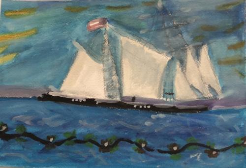Sailboat7”X 10”Watercolor
